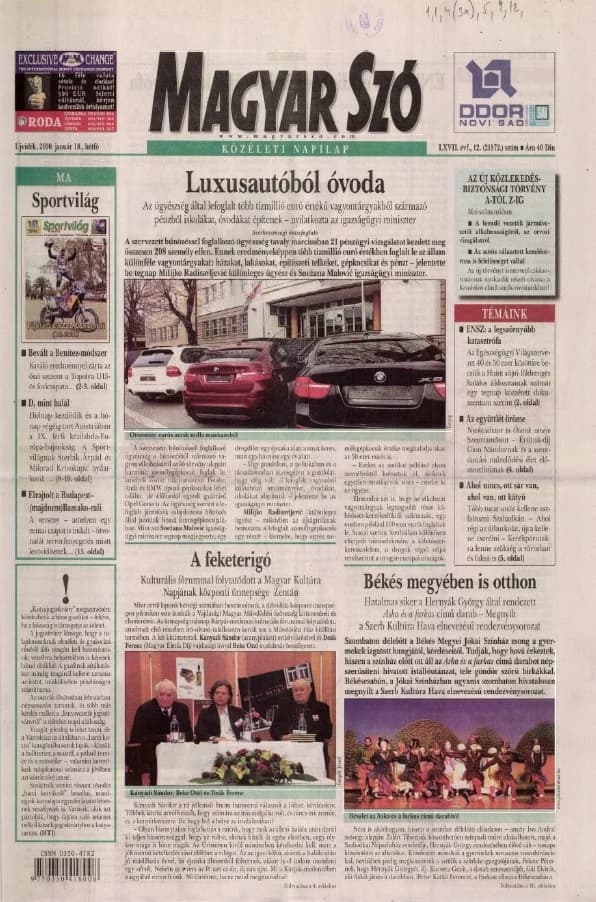 Magyar Szó, 67. évf. 2010. január 18. 12. sz. 1–16. oldal