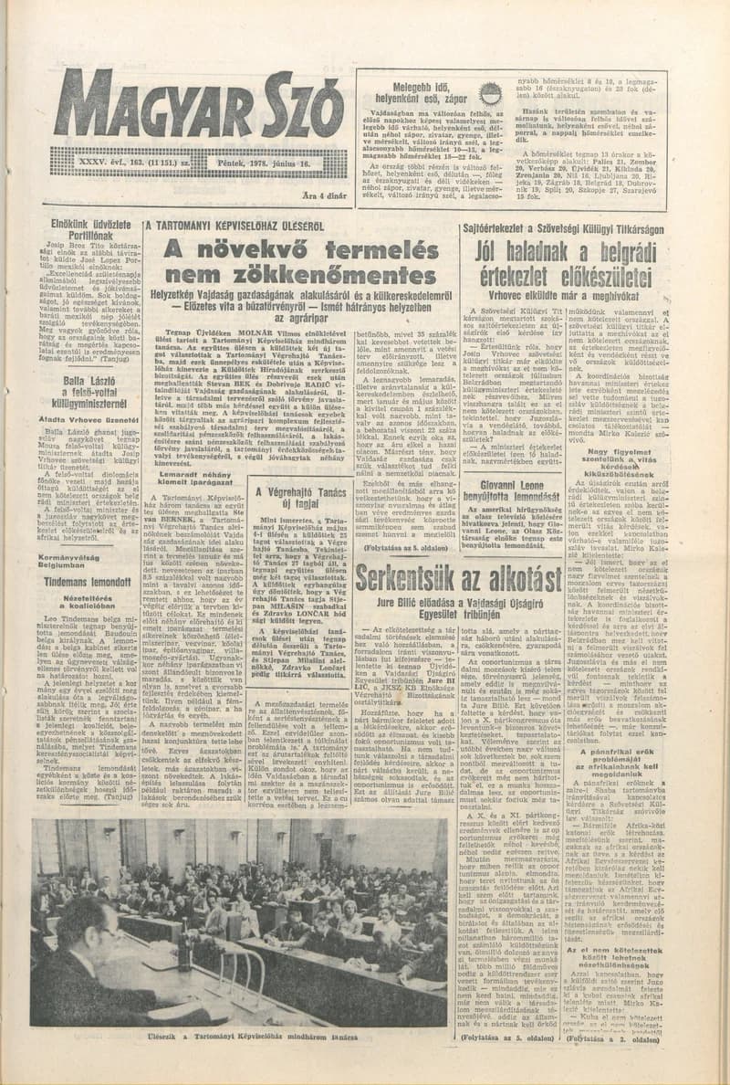 Magyar Szó, 35. évf. 1978. június 16. 163. sz. 1–16. oldal