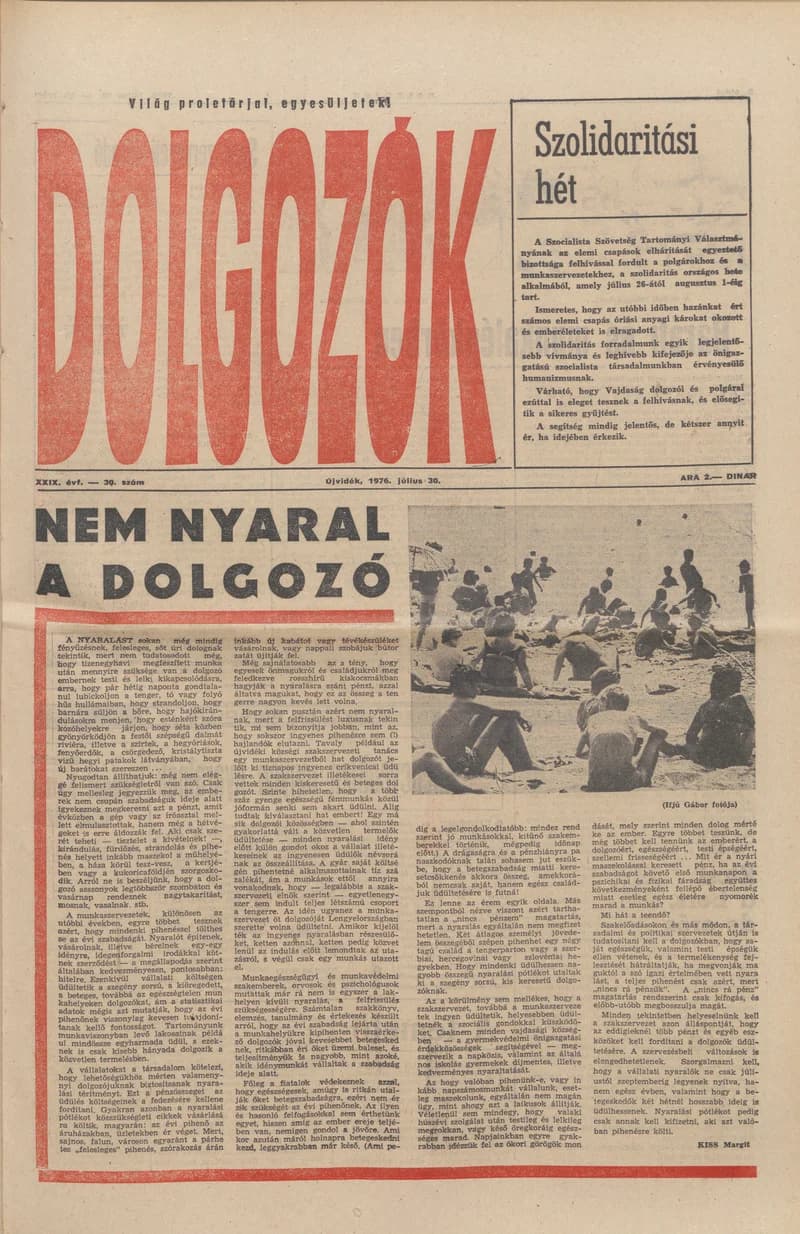 Dolgozók, 30. évf. 1976. július 30. 30. sz.
