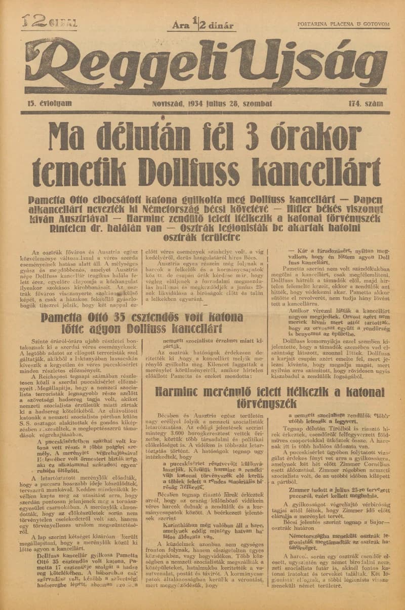 Reggeli Újság, 15. évf. 1934. július 28. 174. sz.