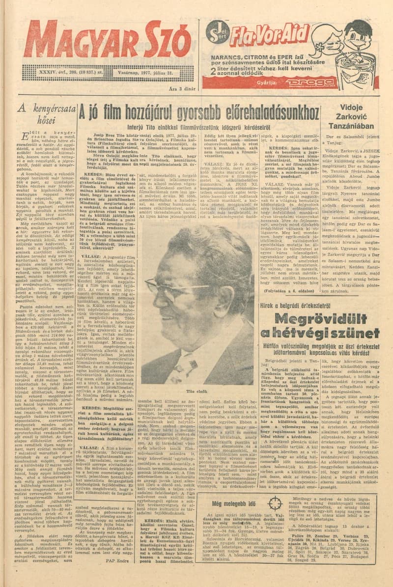 Magyar Szó, 34. évf. 1977. július 31. 208. sz.