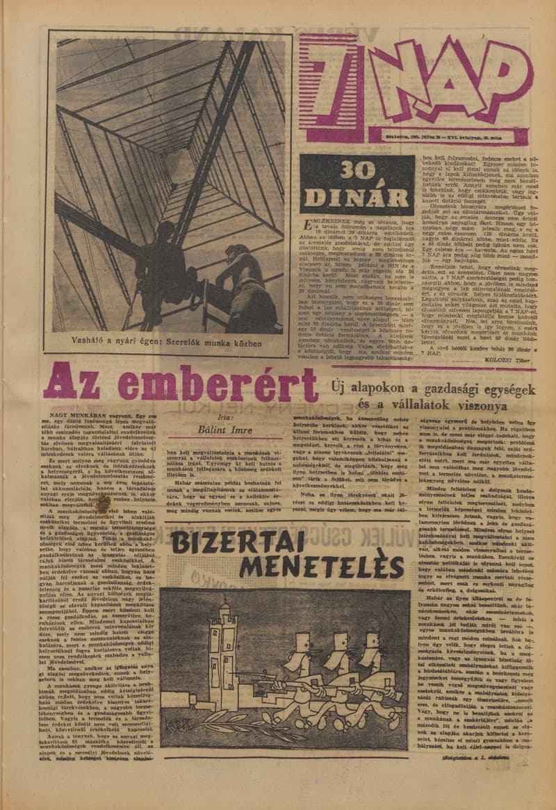 7 Nap, 16. évf. 1961. július 28. 30. sz. 1–20. oldal