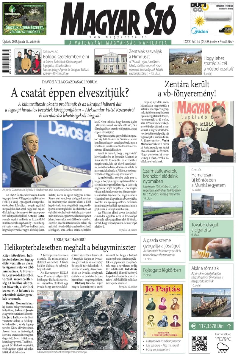 Magyar Szó, 80. évf. 2023. január 19. 14. sz. 1–20. oldal