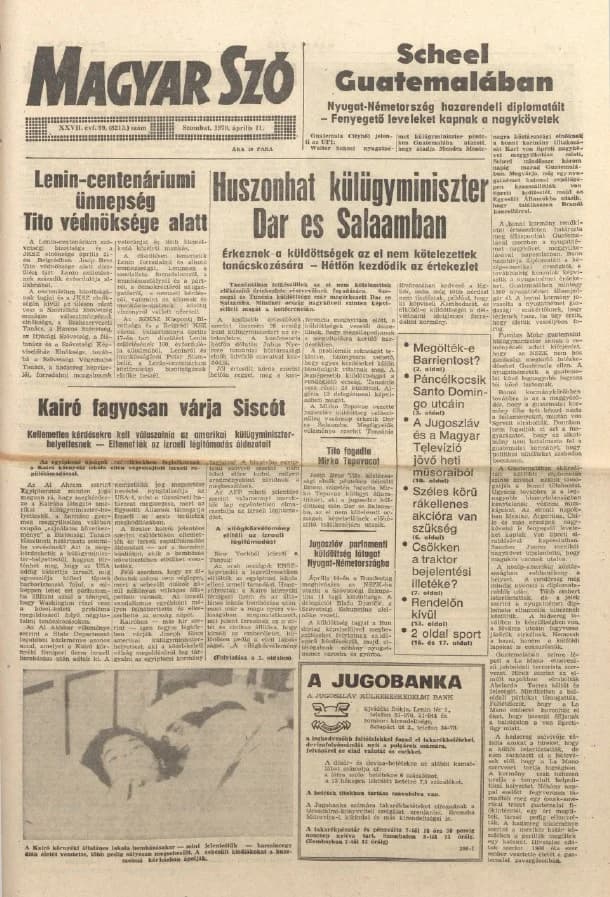 Magyar Szó, 27. évf. 1970. április 11. 99. sz. 1–20. oldal