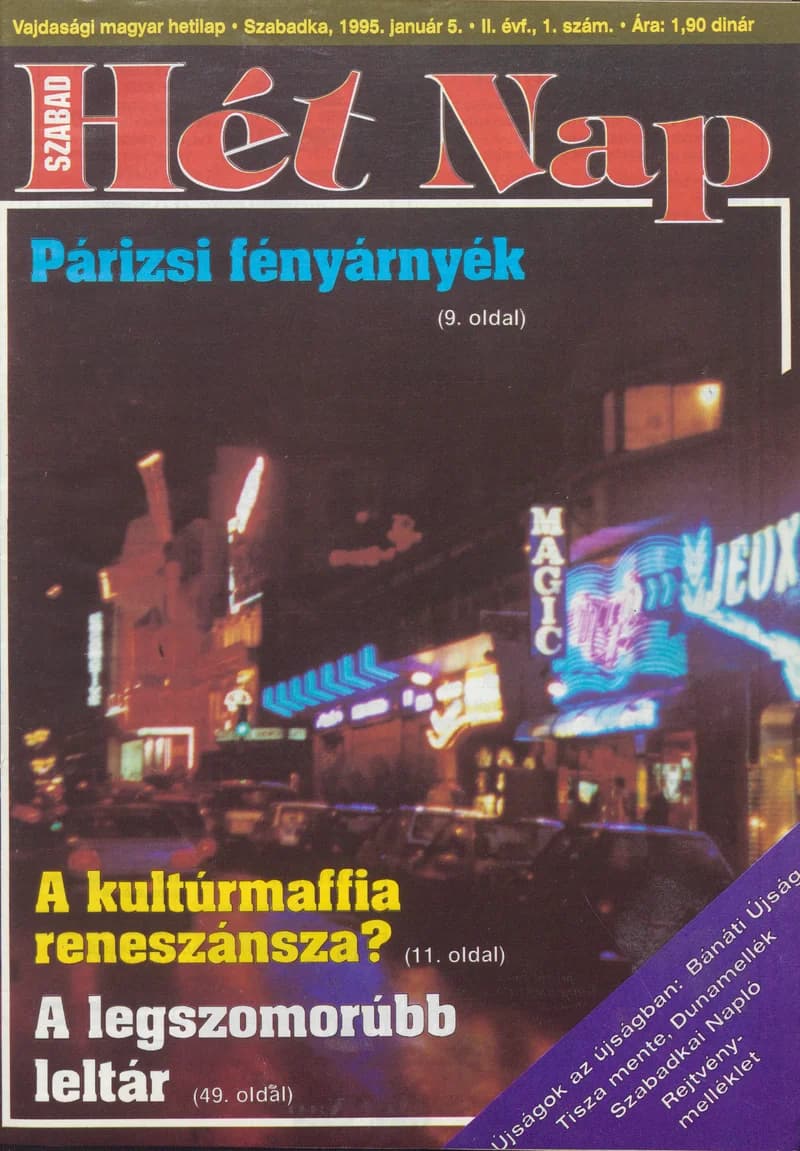 Szabad Hét Nap, 2. évf. 1995. január 5. 1. sz.