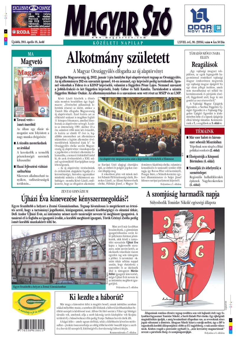 Magyar Szó, 68. évf. 2011. április 19. 90. sz. 1–16. oldal