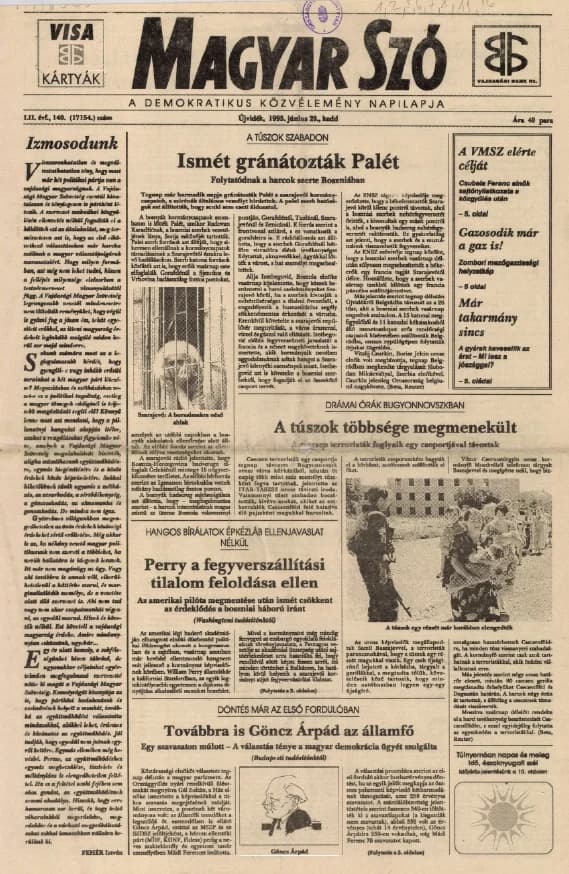 Magyar Szó, 52. évf. 1995. június 20. 140. sz. 1–16. oldal
