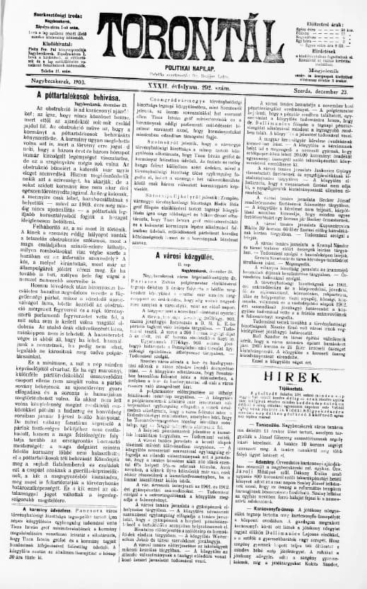 Torontál, 32. évf. 1903. december 23. 292. sz.