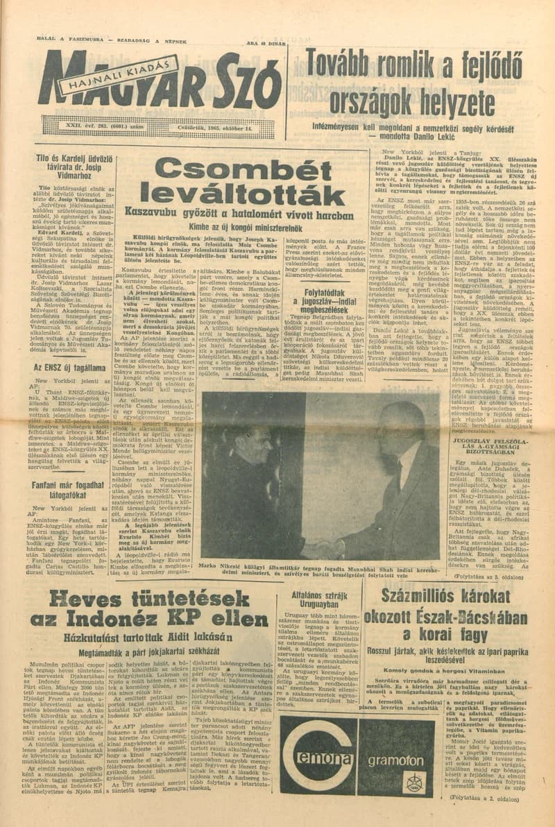 Magyar Szó, 22. évf. 1965. október 14. 283. sz. 1–14. oldal