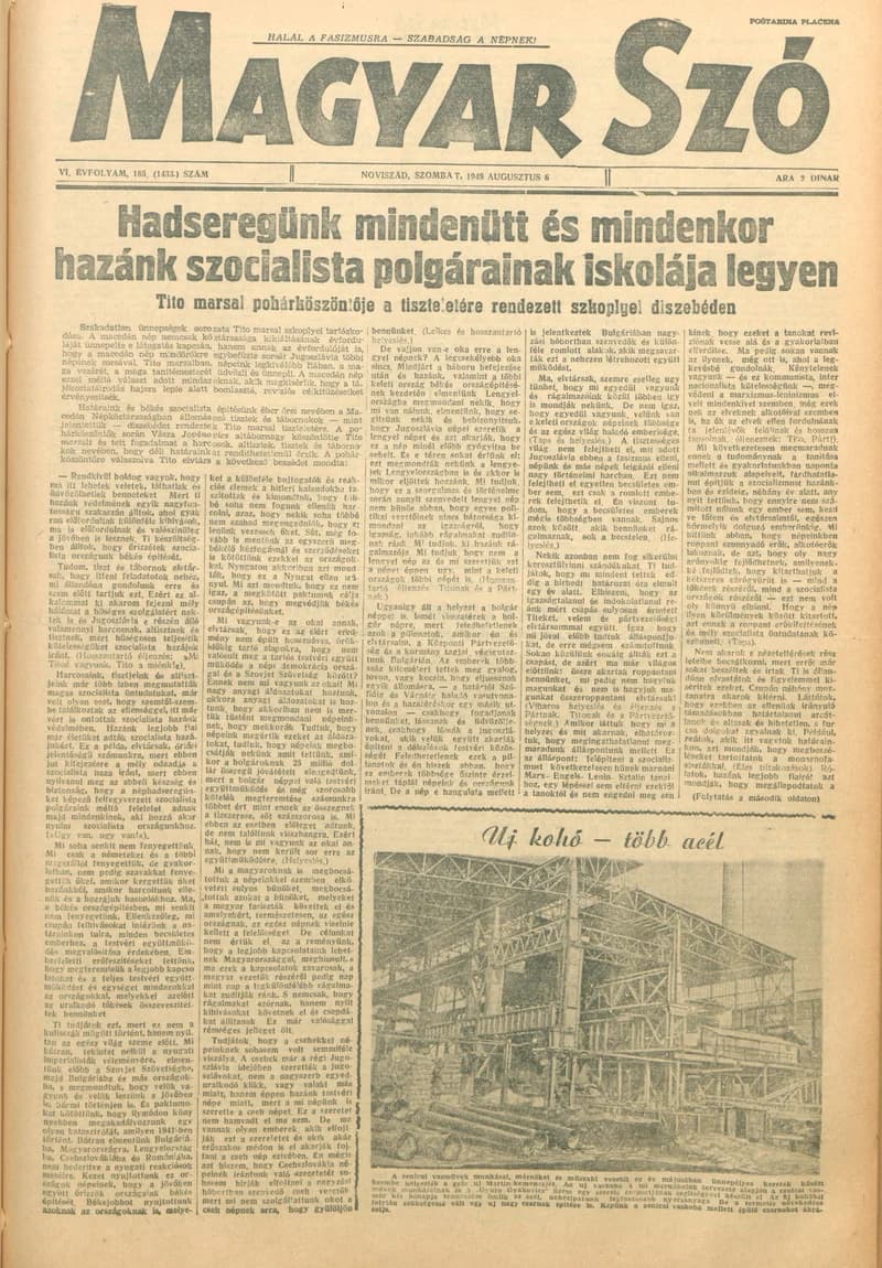 Magyar Szó, 6. évf. 1949. augusztus 6. 185. sz. 1–4. oldal