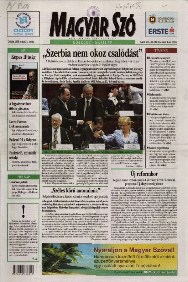 Magyar Szó, 63. évf. 2006. május 31. 123. sz. 1–20. oldal