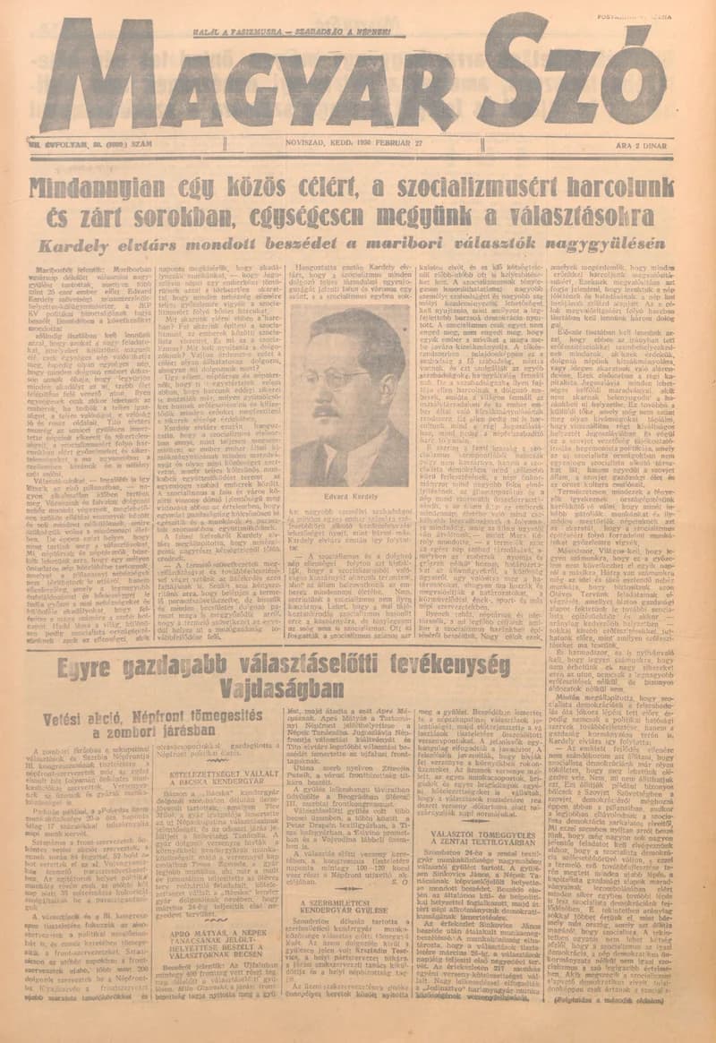 Magyar Szó, 7. évf. 1950. február 28. 50. sz. 1–4. oldal