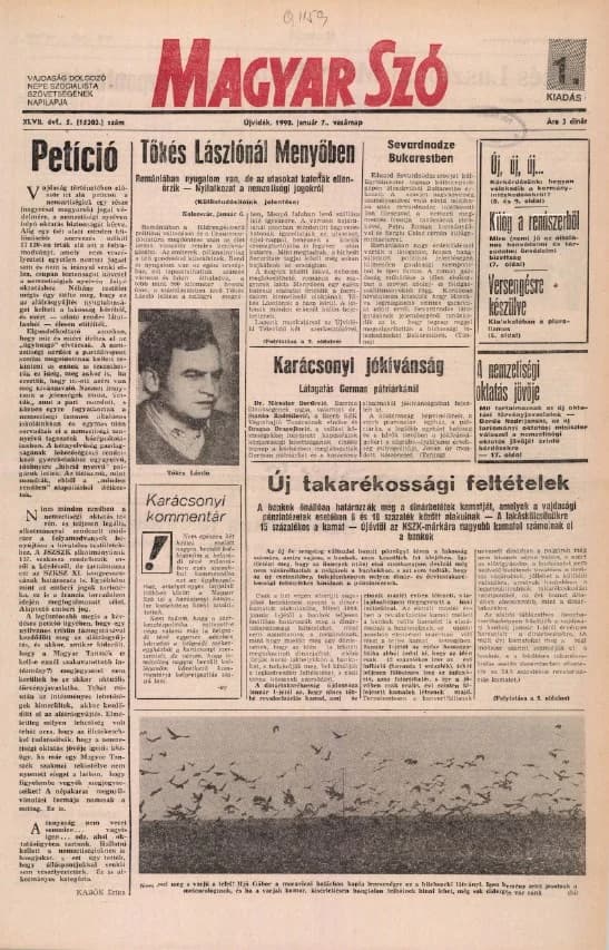 Magyar Szó, 47. évf. 1990. január 7. 5. sz. 1–28. oldal