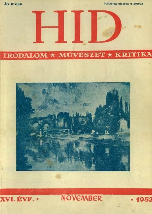 Híd, 16. évf. 1952. november. 11. sz. 627–700. oldal