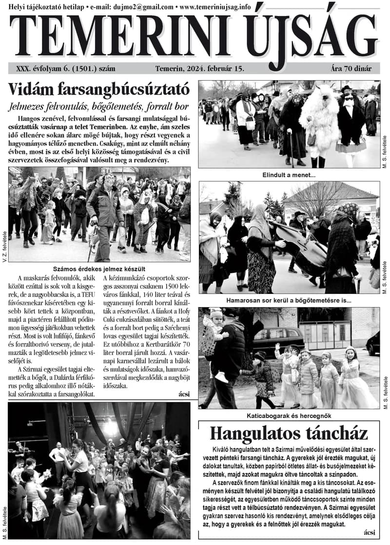 Temerini Újság, 30. évf. 2024. február 15. 6. sz.