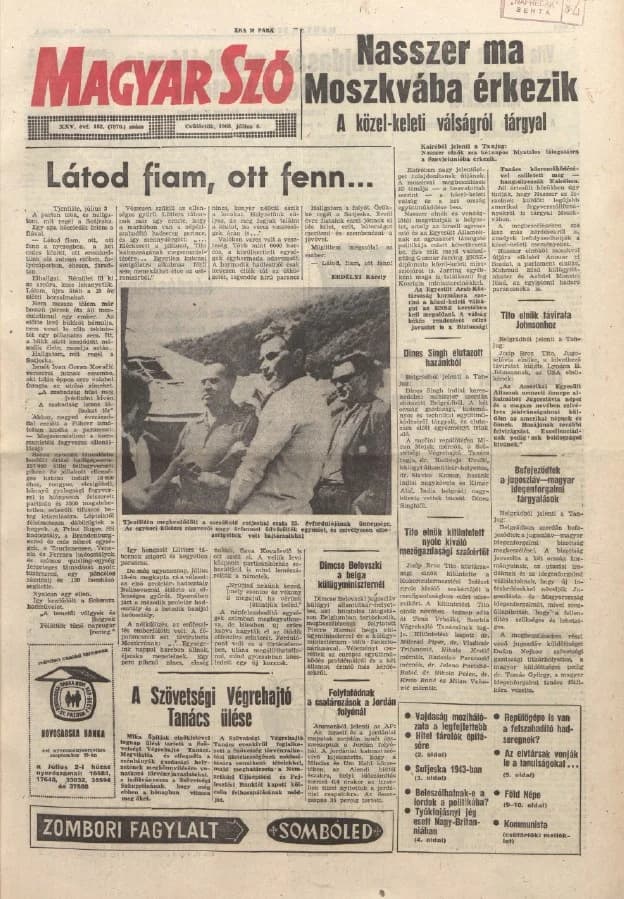 Magyar Szó, 25. évf. 1968. július 4. 182. sz. 1–16. oldal