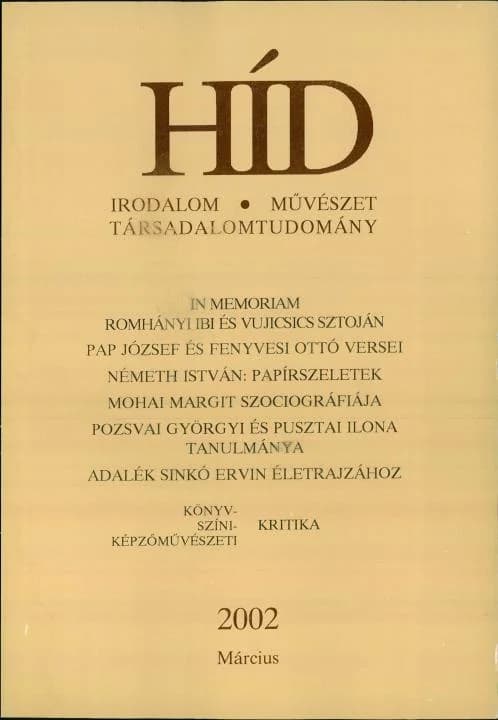 Híd, 66. évf. 2002. március. 3. sz. 297–432. oldal