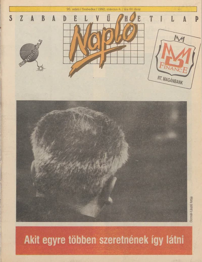 Napló - Szabadelvű hetilap, 3. évf. 1992. március 4. 96. sz.