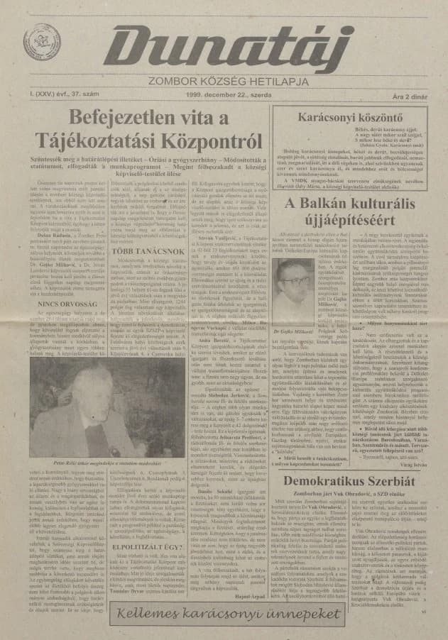 Dunatáj, 1. évf. 1999. december 22. 37. sz.