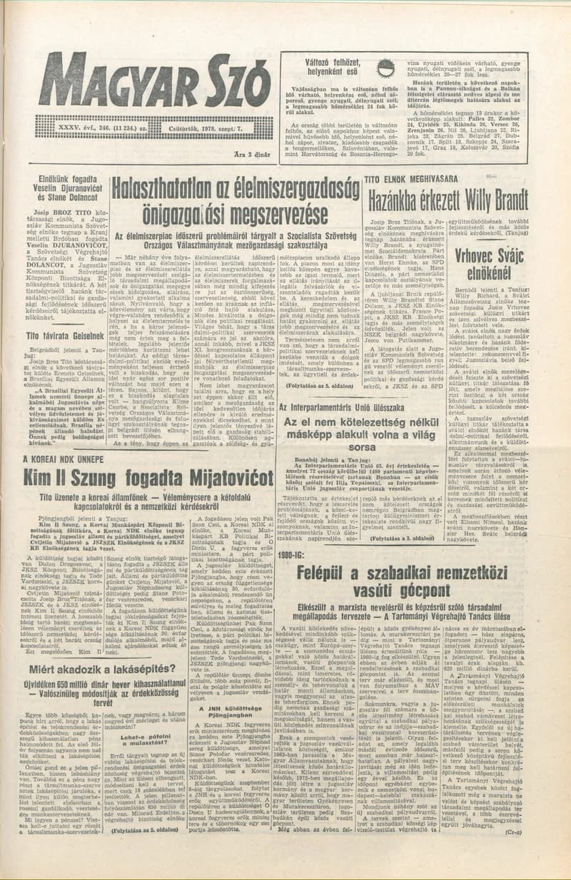Magyar Szó, 35. évf. 1978. szeptember 7. 246. sz. 1–16. oldal