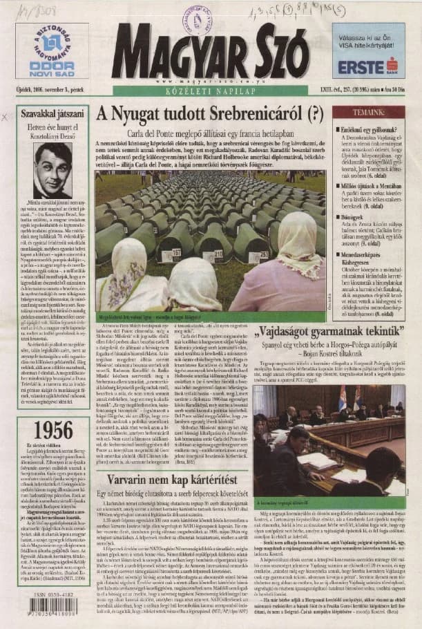 Magyar Szó, 63. évf. 2006. november 3. 257. sz. 1–20. oldal