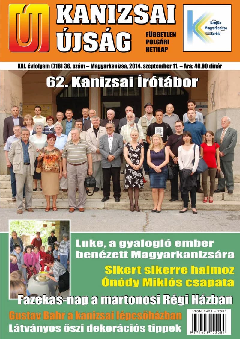 Új Kanizsai Újság, 21. évf. 2014. szeptember 11. 36. sz.