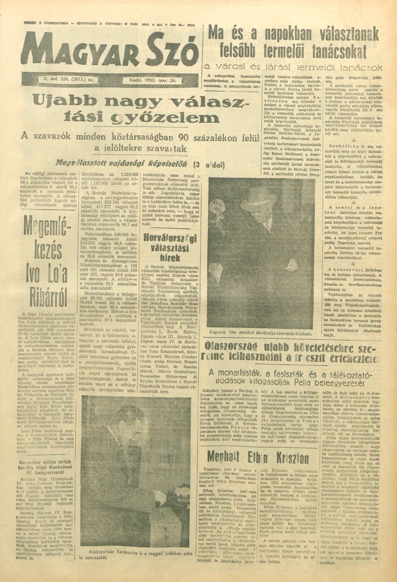 Magyar Szó, 10. évf. 1953. november 24. 324. sz. 1–10. oldal