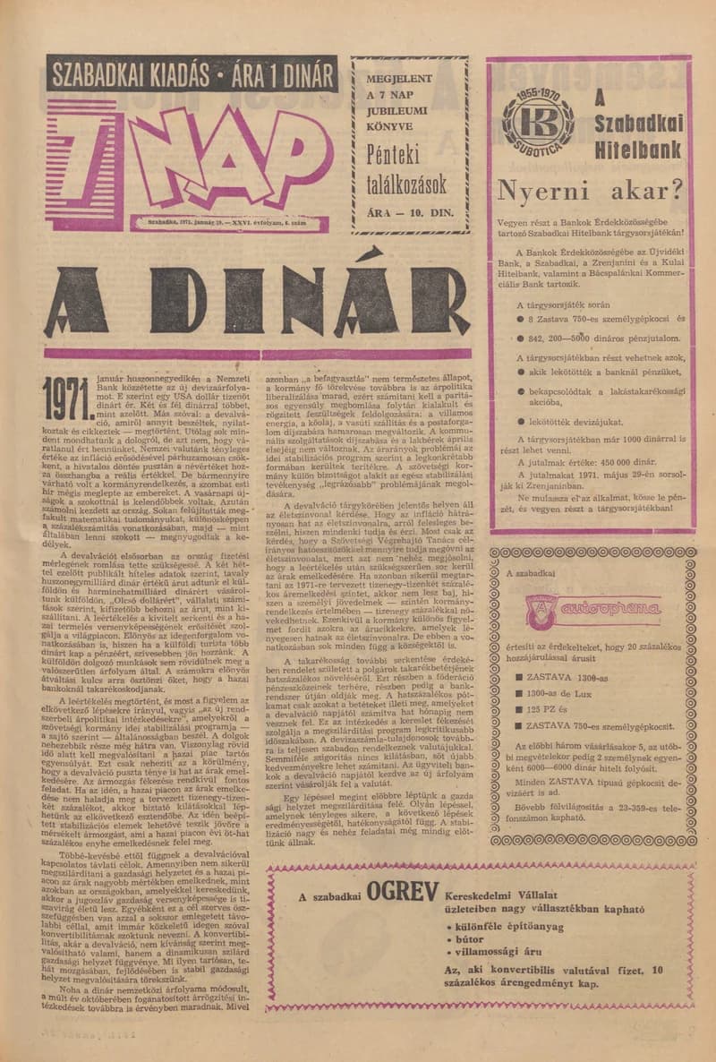 7 Nap, 26. évf. 1971. január 29. 6. sz. 1–28. oldal