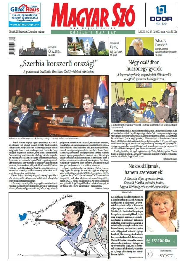 Magyar Szó, 73. évf. 2016. február 6. – 7. 29. sz. 1–48. oldal