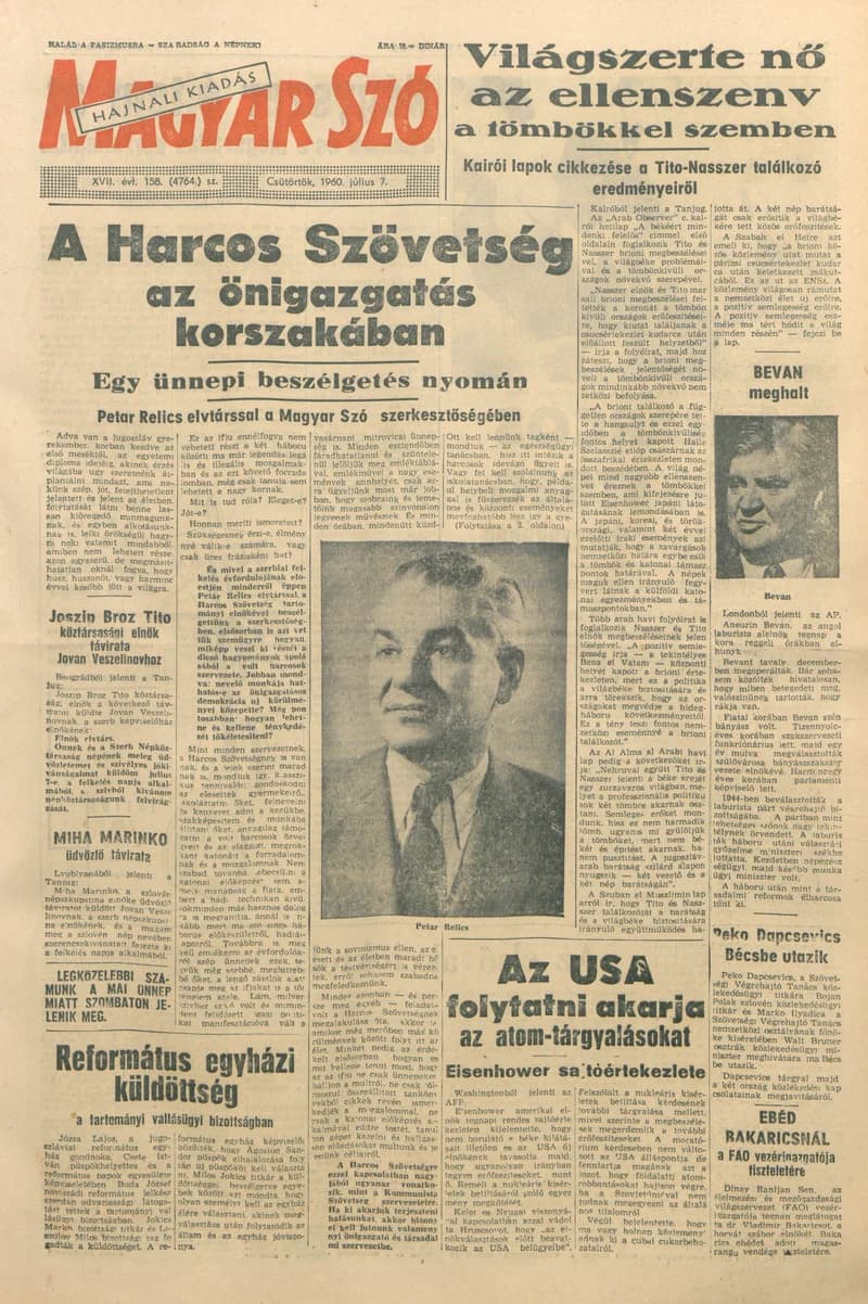 Magyar Szó, 17. évf. 1960. július 7. 158. sz. 1–22. oldal