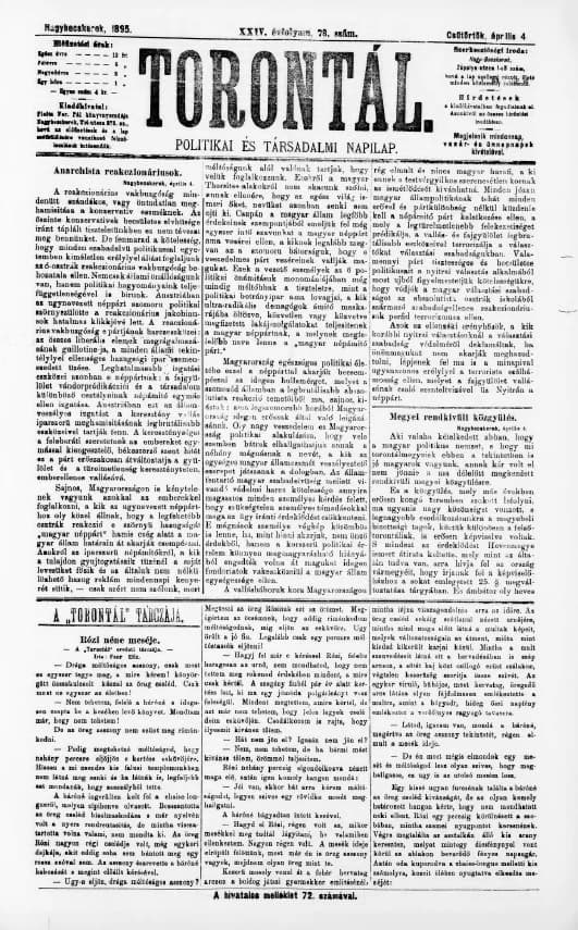 Torontál, 24. évf. 1895. április 4. 78. sz.