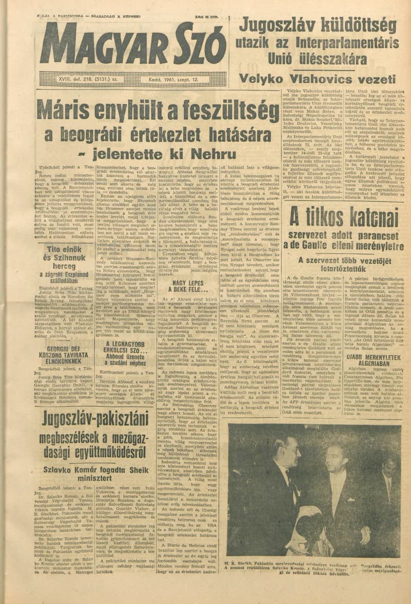 Magyar Szó, 18. évf. 1961. szeptember 12. 218. sz. 1–16. oldal
