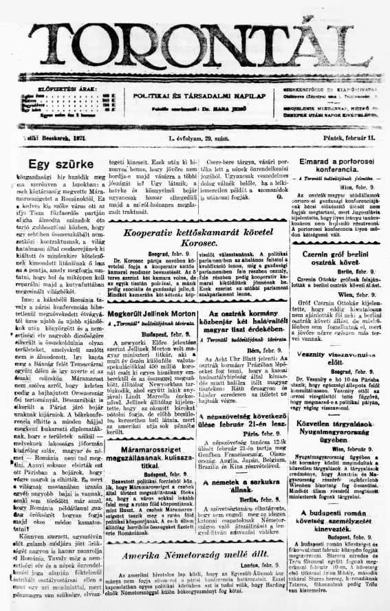 Torontál, 50. évf. 1921. február 11. 29. sz.