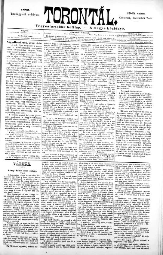 Torontál, 11. évf. 1882. december 7. 49. sz.