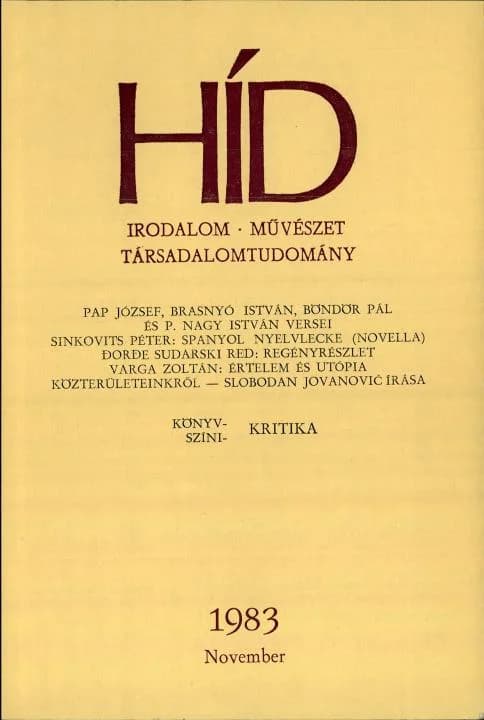 Híd, 47. évf. 1983. november. 11. sz. 1237–1352. oldal
