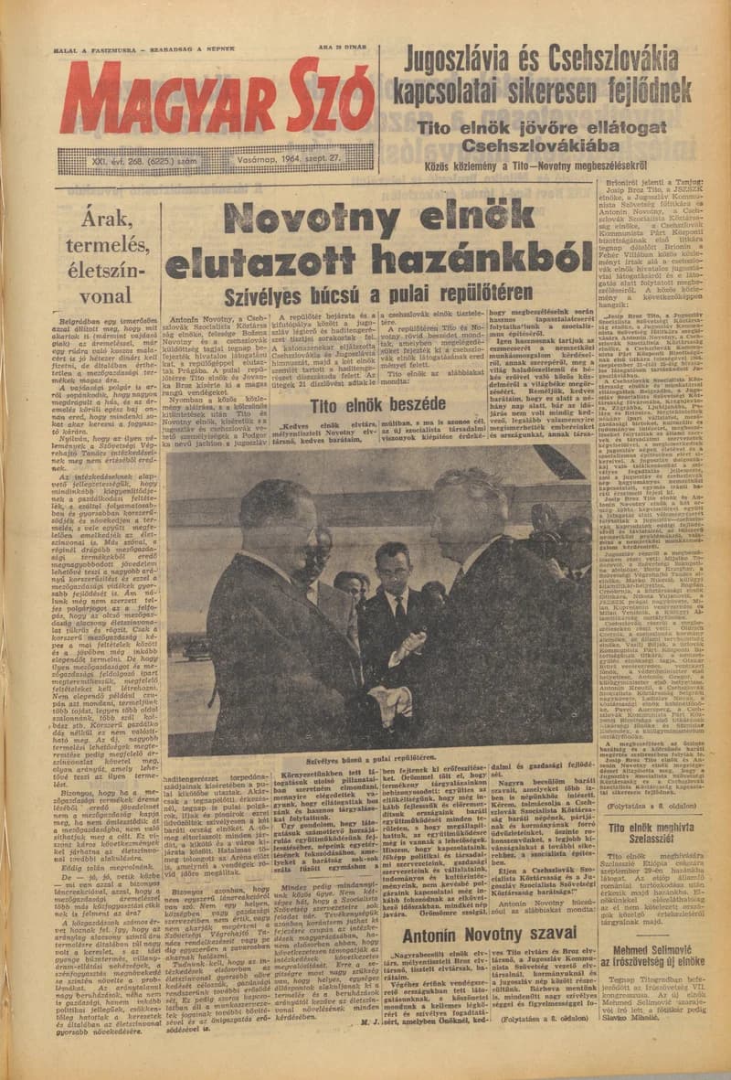 Magyar Szó, 21. évf. 1964. szeptember 27. 268. sz. 1–24. oldal