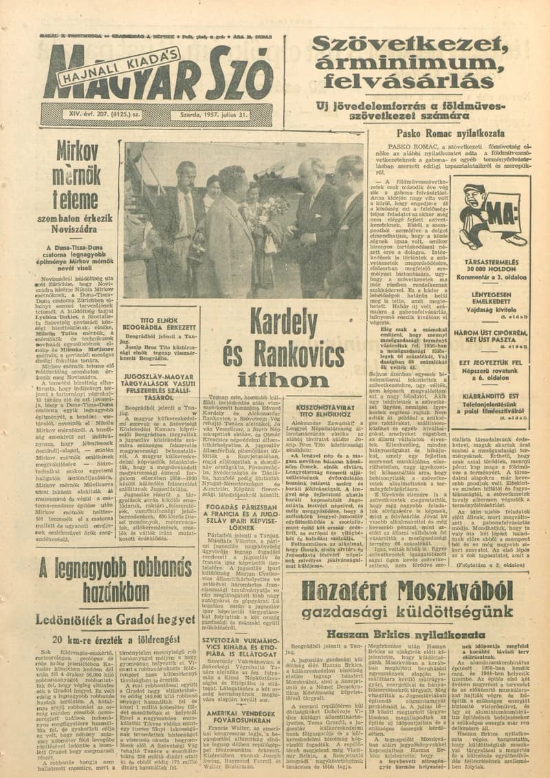Magyar Szó, 14. évf. 1957. július 31. 207. sz. 1–14. oldal