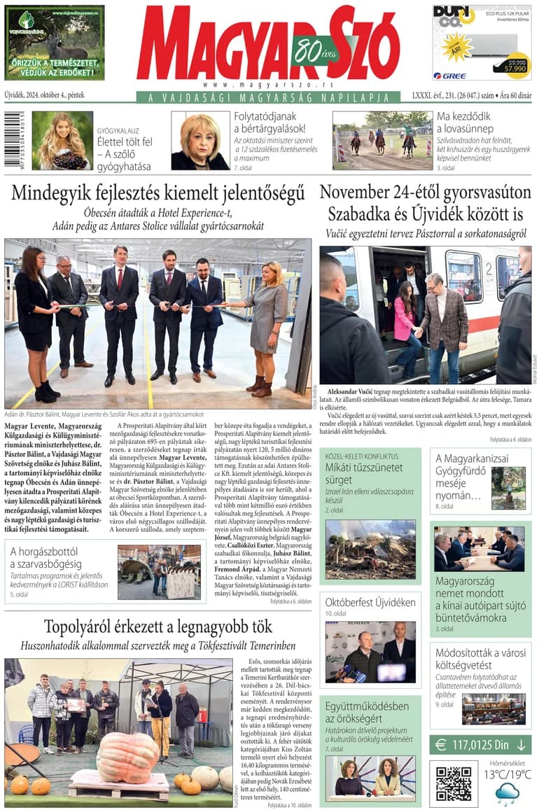 Magyar Szó, 81. évf. 2024. október 4. 231. sz. 1–16. oldal