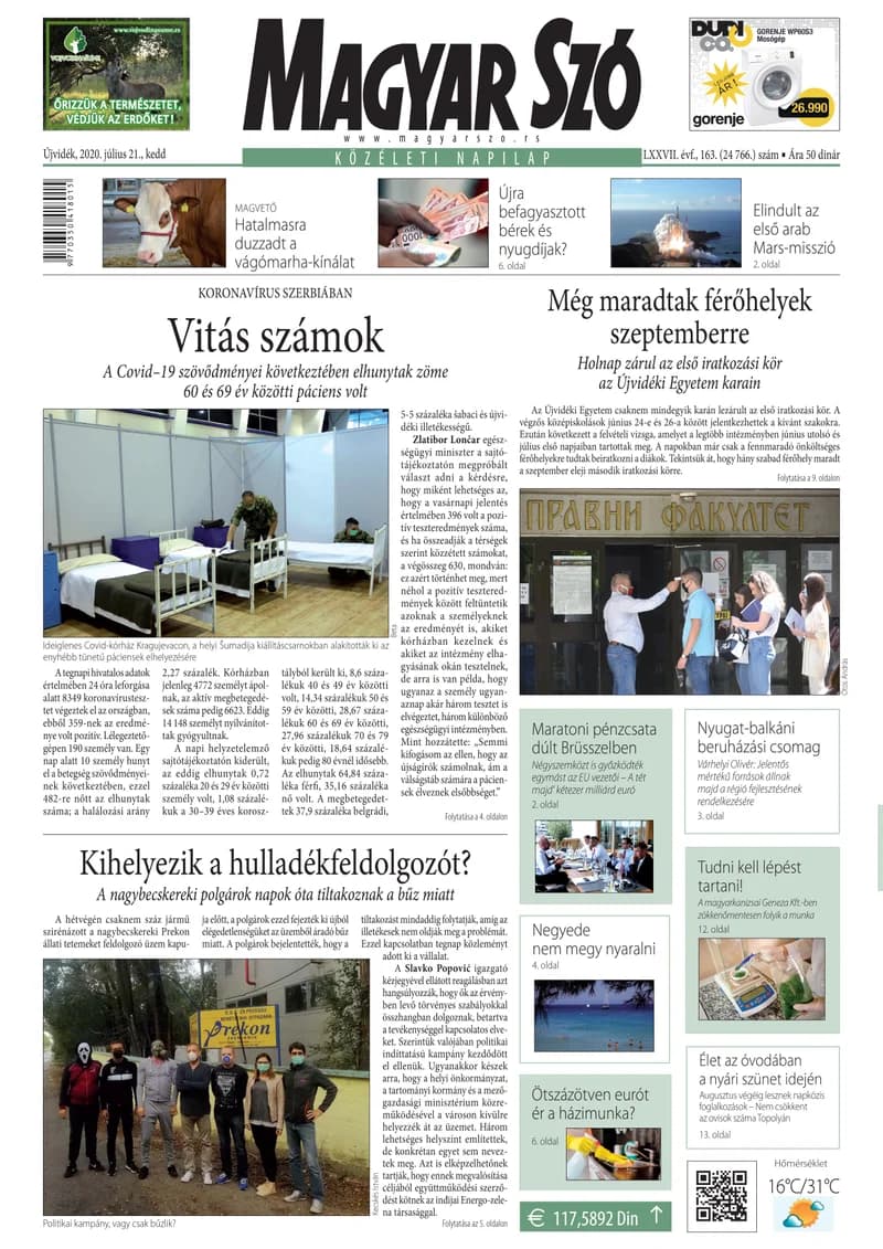 Magyar Szó, 77. évf. 2020. július 21. 163. sz. 1–20. oldal