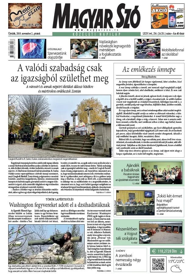Magyar Szó, 75. évf. 2018. november 2. 256. sz. 1–16. oldal