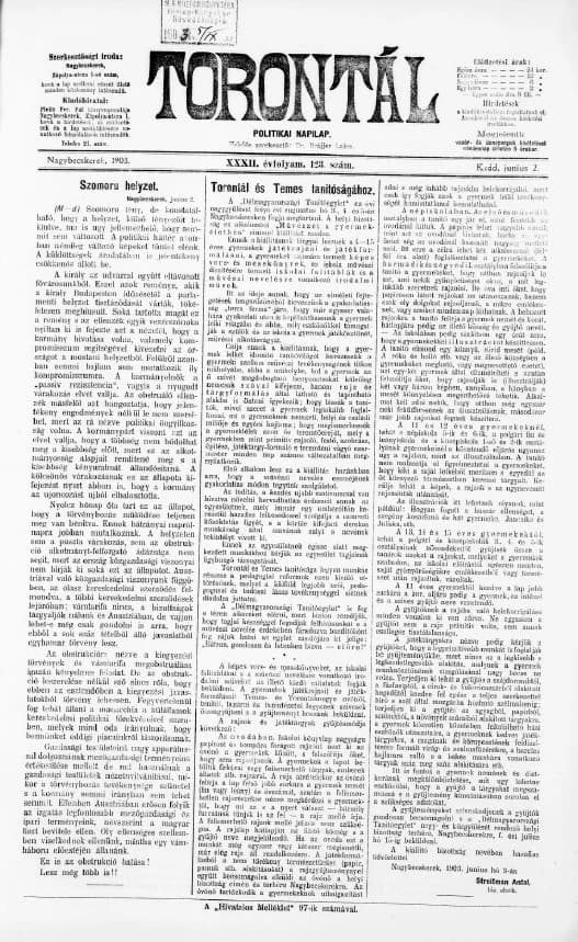 Torontál, 32. évf. 1903. június 2. 123. sz.