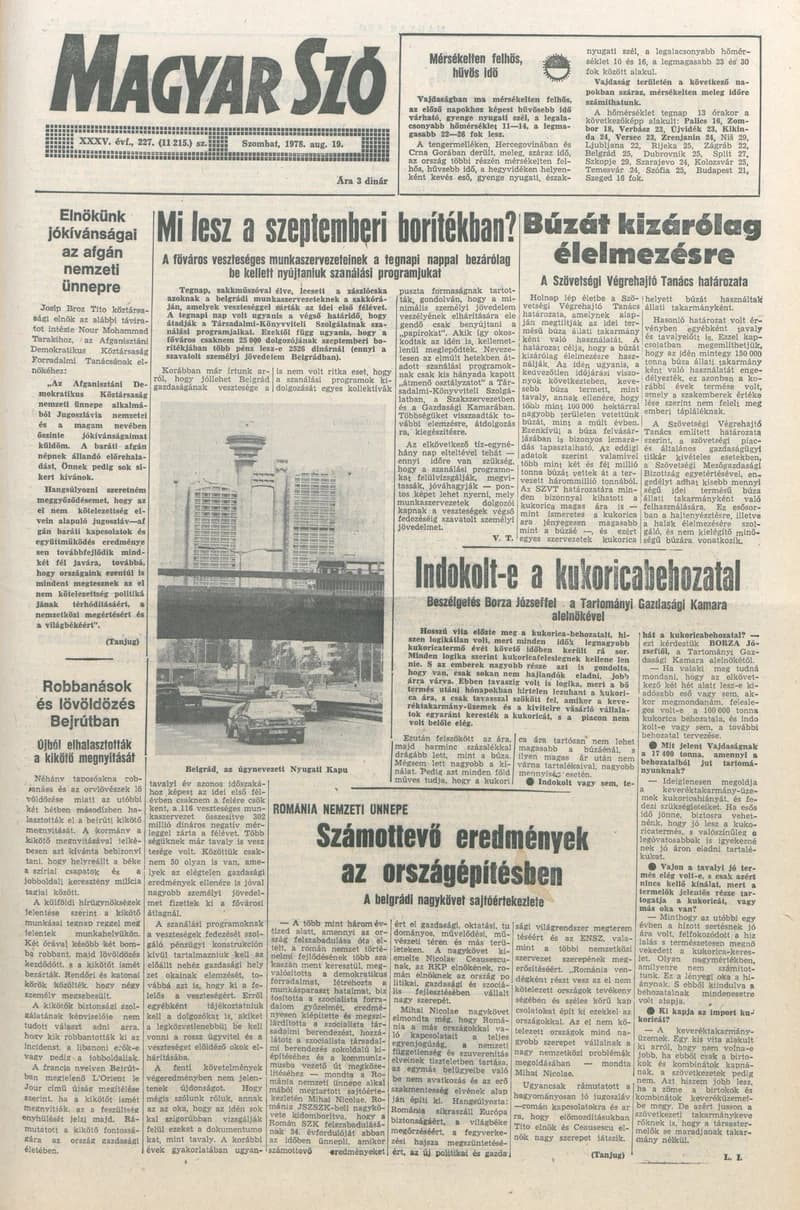 Magyar Szó, 35. évf. 1978. augusztus 19. 227. sz. 1–16. oldal