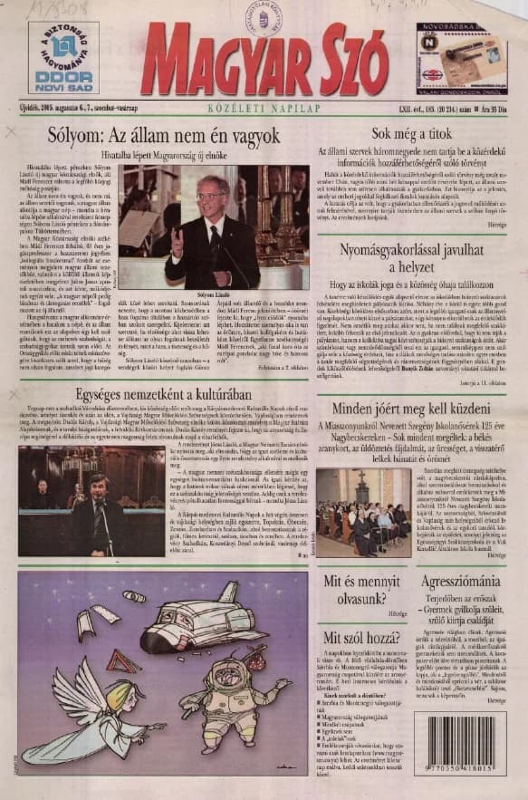 Magyar Szó, 62. évf. 2005. augusztus 6. – 7. 183. sz. 1–32. oldal
