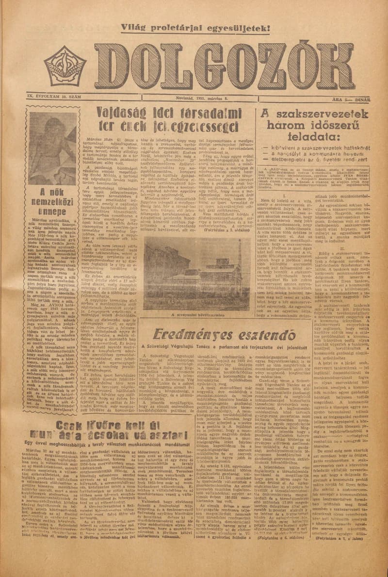 Dolgozók, 9. évf. 1955. március 8. 10. sz.