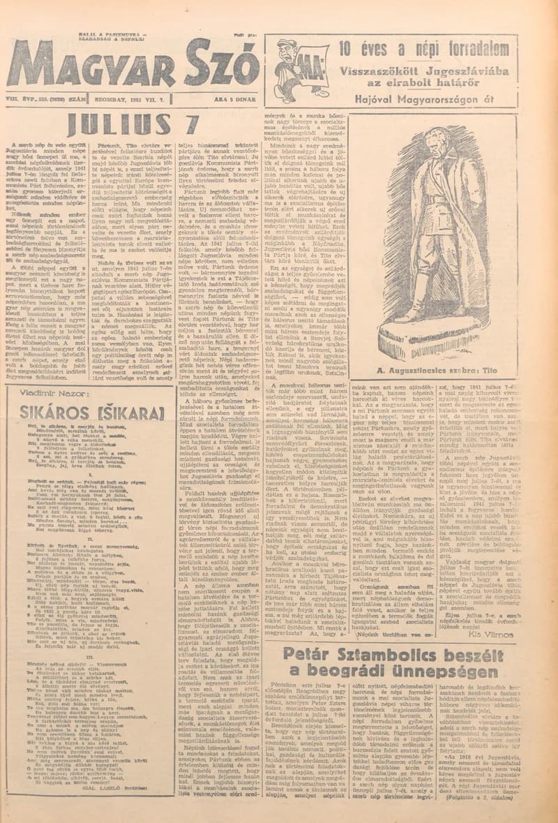 Magyar Szó, 8. évf. 1951. július 7. 159. sz. 1–6. oldal