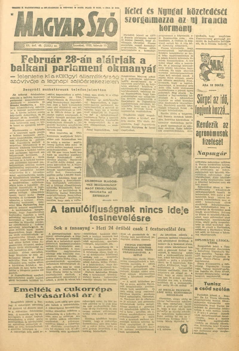 Magyar Szó, 12. évf. 1955. február 19. 48. sz. 1–8. oldal