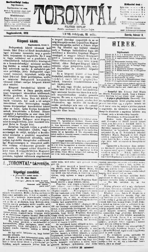 Torontál, 27. évf. 1898. február 9. 31. sz.