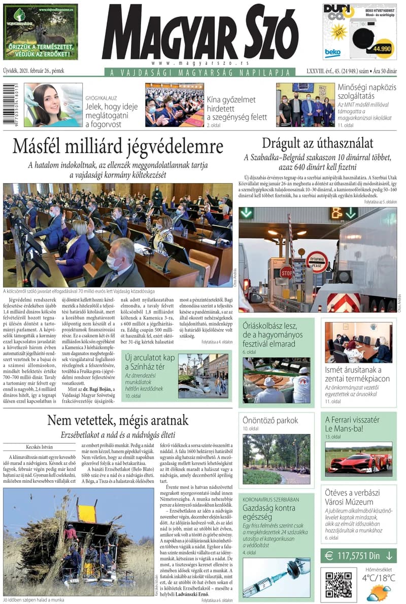 Magyar Szó, 78. évf. 2021. február 26. 45. sz. 1–16. oldal
