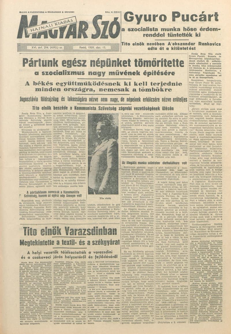 Magyar Szó, 16. évf. 1959. december 15. 294. sz. 1–20. oldal