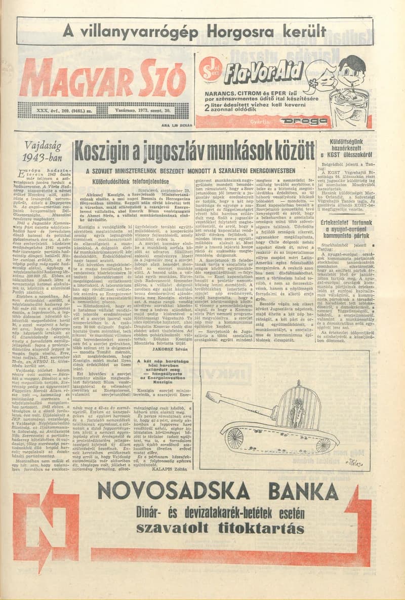 Magyar Szó, 30. évf. 1973. szeptember 30. 269. sz. 1–32. oldal